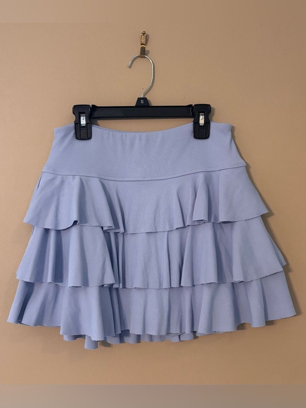 Arizona Jean Co Blue Tiered Ruffle Skort L Stretch Mini Skirt